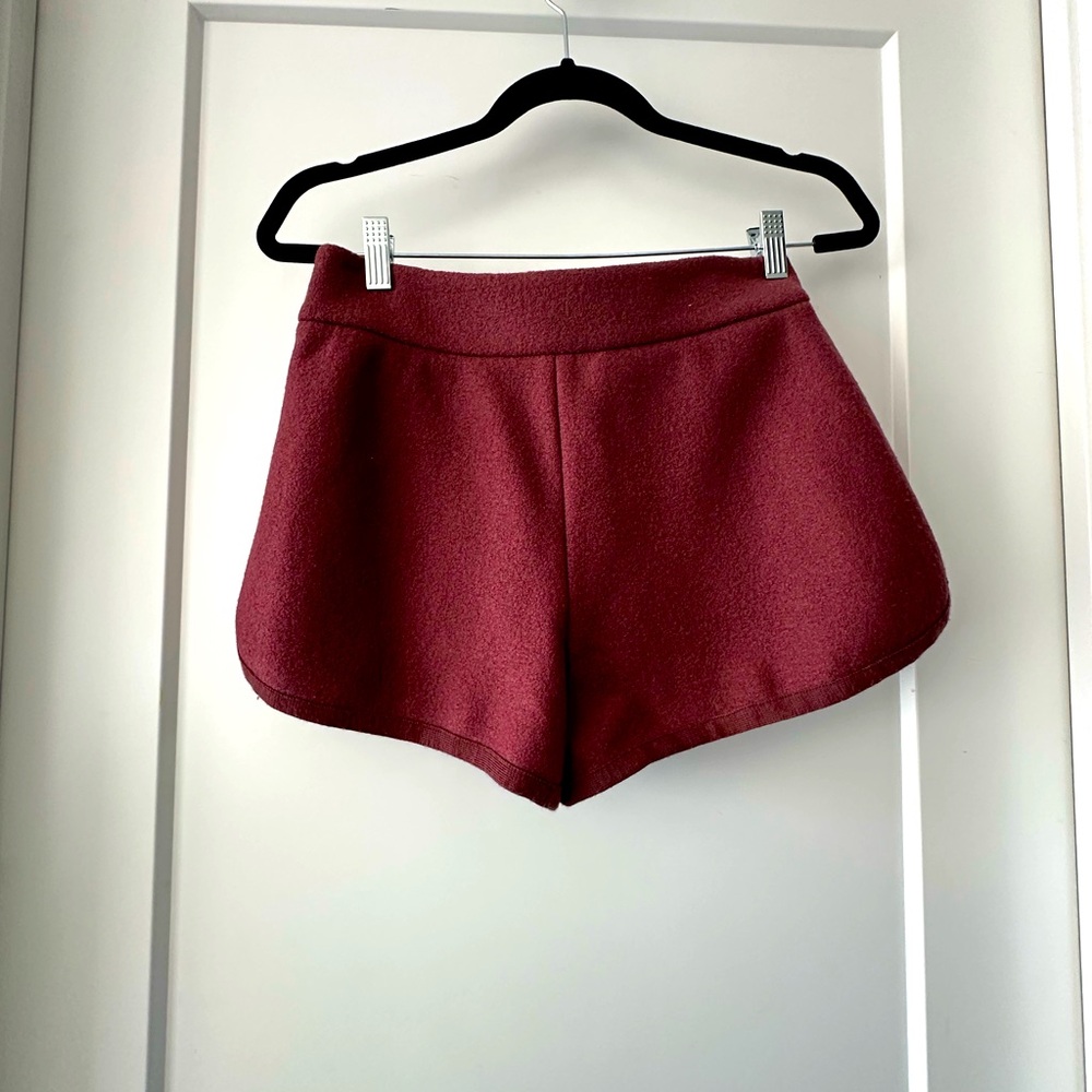 Missoni Burgundy Wool Knit Shorts in Size 0